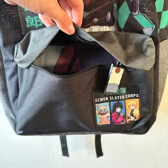 Bioworld Demon Slayer Tanjiro 17" Backpack Tech Sleeve Aniplex Bag